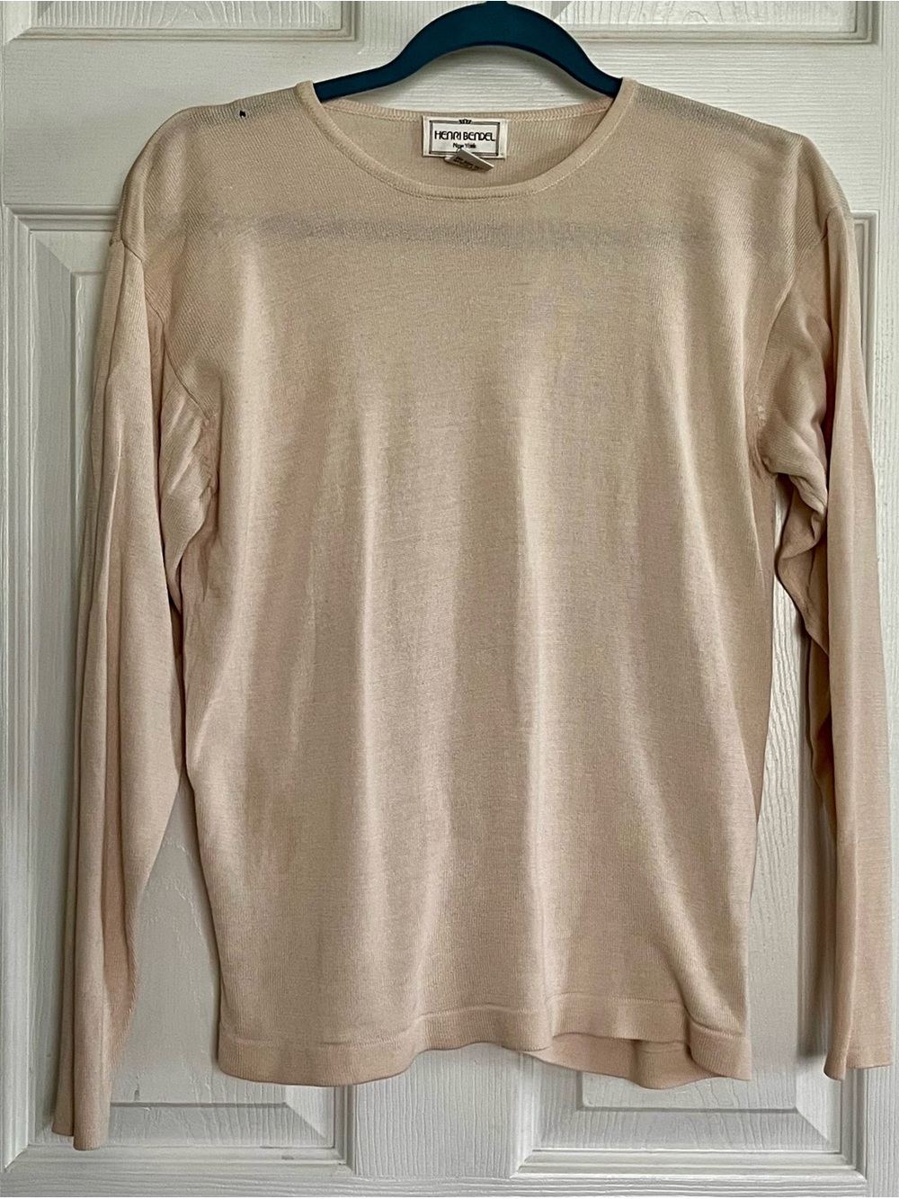 Vintage Henri Bendel 100% silk beige long sleeve top